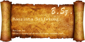 Baszista Szilviusz névjegykártya